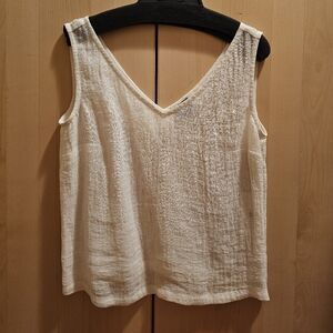 W by Worth Cream and Black Sleeveless Tank Top
